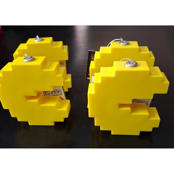 Lot 0f 4 New Pac Man Yellow Game Figures Christmas Ornament  Decor 2024 Ruz - Picture 4 of 9